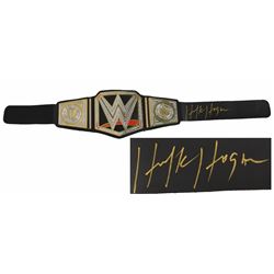 Hulk Hogan Signed WWE World Heavyweight Champion Black Replica Belt