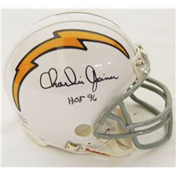 Charlie Joiner Signed San Diego Chargers Throwback White Riddell Mini Helmet W/HOF 96
