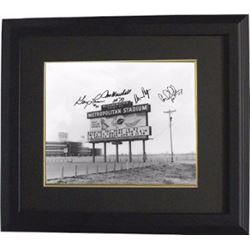 Carl Eller Signed Minnesota Vikings Purple People Eaters 16X20 Photo Custom Framed W/ HOF 04 (B&W @ 