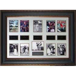 Grand Slam Golf Champions Unsigned Engraved Signature Collection 22X33 Leather Framed
