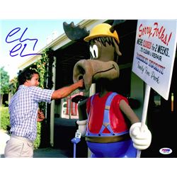 Chevy Chase Signed National Lampoon's Vacation Punching Moose 11X14 Photo