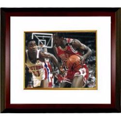 Craig Hodges Signed Chicago Bulls 8X10 Photo Custom Framed Vs Detroit Pistons (3X 3 Point Shooting C