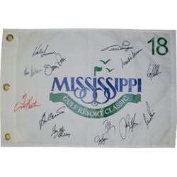 Mississippi Gulf Resort Classic Signed 2010 White 19X13 Flag W/13 Signatures
