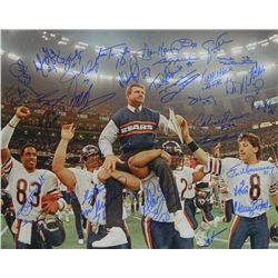 1985 Bears Team Signed Super Bowl XX Ditka Carried Off Field 16X20 Photo (30 Sigs)