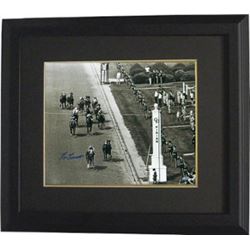Secretariat Signed 1973 Kentucky Derby Horse Racing 16X20 Photo Vintage B&W Finish Line Custom Frame