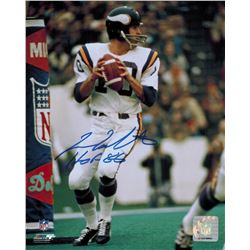 Fran Tarkenton Signed Vikings Action 8X10 Photo W/HOF 86