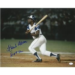 Hank Aaron Signed Atlanta Braves Close Up Action 16X20 Photo W/HOF 82