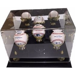 Baseball 3-Ball Deluxe Gold Glove Display Case