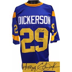 Eric Dickerson Signed Los Angeles Rams Blue TB Prostyle Jersey HOF 99 (On #9)