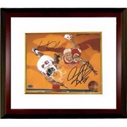 Dennis Rodman Signed Chicago Bulls 8X10 Photo Custom Framed W/ Charles Oakley