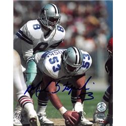 Mark Stepnoski Signed Dallas Cowboys 8X10 Photo #53 (White Jersey)- Stepnoski Hologram