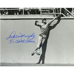 Dale Murphy Signed Atlanta Braves B&W Robbing HR Action 16X20 Photo W/5X Gold Glove