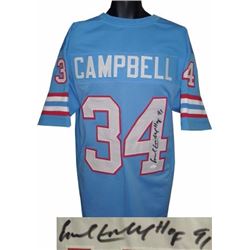 Earl Campbell Signed Houston Oilers Prostyle TB Blue Jersey HOF 91- JSA Hologram