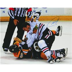 Andrew Shaw Signed Blackhawks 2013 Stanley Cup Finals Fight 16X20 Photo