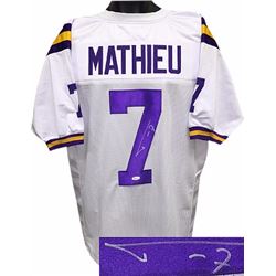 Tyrann Mathieu Signed LSU Tigers White Custom Jersey XL- JSA Hologram