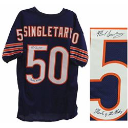 Mike Singletary Signed Navy Custom Throwback Jersey W/Monsters Of The Midway