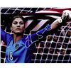 Image 1 : Hope Solo Signed USA Soccer Holding American Flag 8X10 Photo