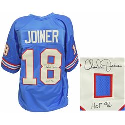 Charlie Joiner Signed Blue Throwback Custom Football Jersey W/HOF 96
