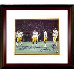 Joe Greene Signed Pittsburgh Steelers 11X14 Photo Custom Framed 4 Sig- PSA Hologram