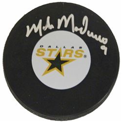 Mike Modano Signed Dallas Stars Logo Hockey Puck