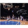 Image 1 : Christian Laettner Signed Duke Blue Devils Horizontal Metallic 16X20 Photo The Shot 3/28/92 Vs KY Bu