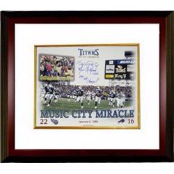 Music City Miracle Signed Tennessee Titans 11X14 Photo W/ Music City Miracle & '99 AFC Champs Custom