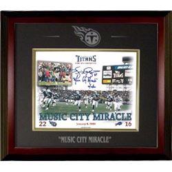 Music City Miracle Signed Tennessee Titans 8X10 Photo W/ Kevin Dyson Signature Custom Engraved Logo 