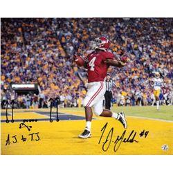 TJ Yeldon Signed Alabama Crimson Tide 16X20 Photo #4 AJ To TJ And Play Diagram (Horizontal TD Vs LSU