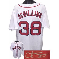 Curt Schilling Signed Boston Red Sox White TB Prostyle Jersey XL- JSA Hologram