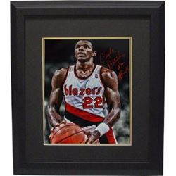 Clyde Drexler Signed Portland Trail Blazers 16X20 Photo Custom Framed HOF 04 (Foul Shot Spotlight)