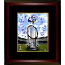 Darryl Strawberry Signed New York Yankees 16X20 Photo Custom Framed 1998 World Series Champions Logo