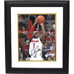Deshaun Thomas Signed Ohio State Buckeyes 8X10 Photo Custom Framed (Jumpshot-White Jersey)