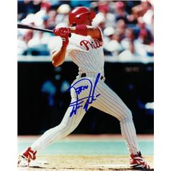 Darren Daulton Signed Philadelphia Phillies 8X10 Photo (Right Side View Batting)