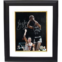 George Gervin Signed San Antonio Spurs 8X10 Photo Custom Framed ICE Vs Rockets