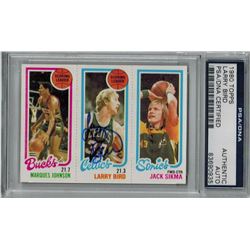Larry Bird Signed Boston Celtics 1980 Topps Rookie Card #30 - PSA