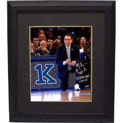 Mike Krzyzewski Signed Duke Blue Devils 1000Th Win 16X20 Photo Custom Framed "1000Th Win 1-25-15" (C