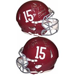Alabama Crimson Tide Signed Full Size Speed Authentic Riddell Helmet #15 2 Sig/2Insc- Mccarron Holog