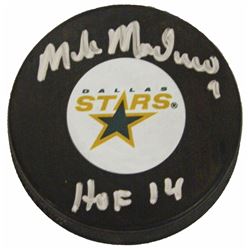 Mike Modano Signed Dallas Stars NHL Logo Hockey Puck W/HOF 14