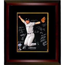 New York Yankees Signed 16X20 Photo Custom Framed 1998 World Series Champions Scott Brosius MVP 18 S