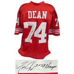 Fred Dean Signed Red Throwback Custom Football Jersey W/2X SB Champs