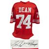 Image 1 : Fred Dean Signed Red Throwback Custom Football Jersey W/2X SB Champs