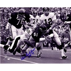 Dick Butkus Signed Chicago Bears Fumble Recovery Vs Steelers B&W 8X10 Photo W/HOF 79