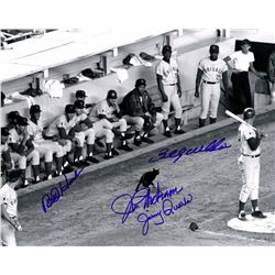 1969 Chicago Cubs Team Signed Black Cat 8X10 Photo W/4 Signatures