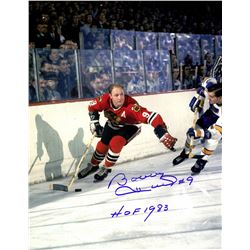 Bobby Hull Signed Chicago Blackhawks Action With Puck 11X14 Photo W/HOF 1983
