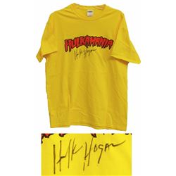 Hulk Hogan Signed Hulkamania Yellow T-Shirt