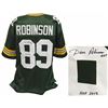 Image 1 : Dave Robinson Signed Green Throwback Custom Football Jersey W/HOF 2013