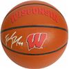 Image 1 : Frank Kaminsky Signed Wisconsin Badgers Logo Rawlings Composite NCAA Basketball