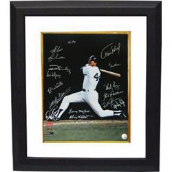 New York Yankees Signed 1977 World Series Champs 16X20 Photo Custom Framed Reggie Jackson Swing W/16