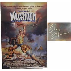 Chevy Chase Signed National Lampoon's Vacation 27X40 Full Size Movie Poster