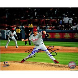 Roy Halladay Signed Philadelphia Phillies Perfect Game Action 8X10 Photo